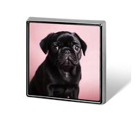 Cute Black Pug Lapel Pin Brooches Square Fashion Brooch Pin Cute Button Badges Alloy Button Pins Enamel Pins Metal Pinback for Hat Shirt Clothing Bags