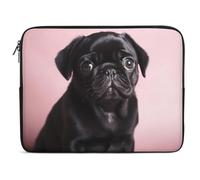 Cute Black Pug Laptop Sleeve 13inch Laptop Protective Case for Women Men Shockproof Computer Cover Portable Notebook Briefcases Computer Carrying Bag Lap Top Protector Compatible with Notebooks