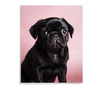 Cute Black Pug Paint by Numbers Kit for Adults Beginners Adult Paint by Number Kits on Canvas DIY Acrylic Oil Paints Paintwork with Paintbrushes for Gift Home Wall Decor 16*20inch (40*50CM）