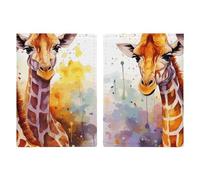 Cute Black Pug Passport Wallet Travel Passport Holder Pu Passport Cover Slim Card Case Cover for Women Men Leather Holder Case Travelling Essentials, Watercolor Giraffes, 20.3x13.8cm