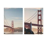 Cute Black Pug Passport Wallet Travel Passport Holder Pu Passport Cover Slim Card Case Cover for Women Men Leather Holder Case Travelling Essentials, Golden Gate Bridge, 20.3x13.8cm