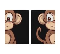 Cute Black Pug Passport Wallet Travel Passport Holder Pu Passport Cover Slim Card Case Cover for Women Men Leather Holder Case Travelling Essentials, Cartoon brown monkey, 20.3x13.8cm