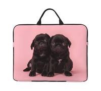 Cute Black Pug Printed 14 Inch Laptop Sleeve Case with Handle Portable Computer case Laptop Bag with Zipper