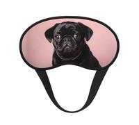 Cute Black Pug Sleep Mask for Side Sleeper, Blackout Eye Mask for Women Men, Zero Pressure Sleeping Masks Soft Breathable Eye Cover Comfortable Blindfold Eyeshade for Night Sleep