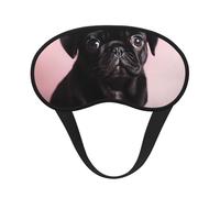 Cute Black Pug Sleep Mask Soft Comfortable Eye Mask with Adjustable Strapblackout Eye Sleep Shade Cover for Women Girls Men Travel Yoga Nap Shift Work