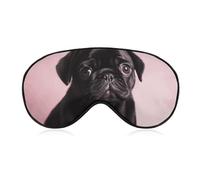 Cute Black Pug Sleeping Mask, Light Blocking Eye Mask, Comfortable and Soft, Eye Cover with Elastic Band, Suitable for Men and Women, Suitable for Travel/Sleeping
