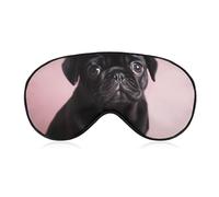 Cute Black Pug Sleeping Mask, Light Blocking Eye Mask, Comfortable and Soft, Eye Cover with Elastic Band, Suitable for Men and Women, Suitable for Travel/Sleeping