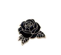 Cute Black Rose Flower Badge Small Brooch Lapel Pins for Women Men Lovely Novelty Valentine's Day Brooches Pin Hat Bag Clothes Accessory Jewelry Birthday Gift Her
