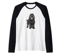 Cute Black Russian Terrier Dog Lover Pet Owner Raglan Baseball Tee