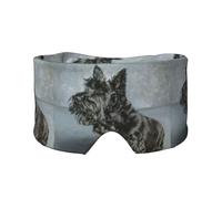 Cute Black Scottish Terrier Dog Art, Full Eye Covers Light Blocking Eye Mask Sleep Eye and Ear Muffs