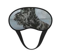 Cute Black Scottish Terrier Dog Art, Full Eye Covers Light Blocking Eye Masks Blackout Sleep Eye Muffs
