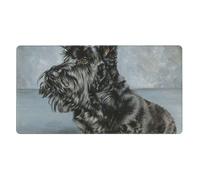 Cute Black Scottish Terrier Dog Art,Mouse Pad Large Desk Pad Computer Keyboard Mouse Mat With Non Slip Rubber Base 40 x 70 cm