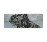 Cute Black Scottish Terrier Dog Art,Mouse Pad Large Desk Pad Computer Keyboard Mouse Mat With Non Slip Rubber Base 30 x 80 cm