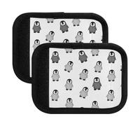 Cute Black White Penguins White Luggage Handle Wraps Suitcase Tags Luggage Tags for Suitcases, 5.9x4.3in, Cute Black White Penguins White, Set of 2