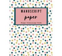 Cute Blank Sheet Music - Manuscript Paper - Composition Book: Pink Yellow and Teal Polka Dots