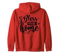 Cute Bless This Home Christian - New Homeowners Housewarming Zip Hoodie