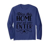 Cute Bless This Home - New Homeowners Housewarming Christian Long Sleeve T-Shirt
