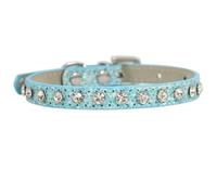Cute Bling Rhinestone Dog Collar - Sparkling Crystal Diamond Collar for Small & Medium Pets(Blue,XS(old))