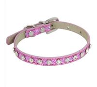 Cute Bling Rhinestone Dog Collar - Sparkling Crystal Diamond Collar for Small & Medium Pets(Pink,XS(old))