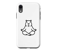 Cute Blk Capybara Yoga Lotus Meditation Zen Lover Case for iPhone XR
