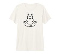 Cute Blk Capybara Yoga Lotus Meditation Zen Lover Premium T-Shirt