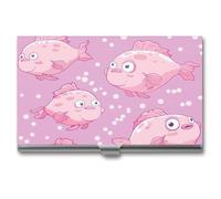 Cute Blob Fish Blobfish Business Card Holder Metal Wallet Credit Card ID Case for Men Women