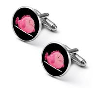 Cute Blob Fish Blobfish Mens Classic Cufflinks Custom Shirt Cuff Links Jewelry Accessories for Business Wedding 0.7" 0.8"