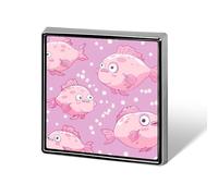 Cute Blob Fish Blobfish Square Badge Metal Lapel Pins Brooches for Clothing Decoration