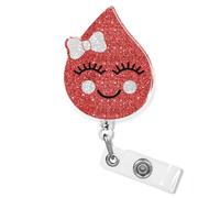 Cute Blood Drop Badge Reel 1.8 Inches Alligator Clip Phlebotomy Hematology