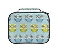 Cute Blue and Green Owls for Kids Colored Pencil Bag Large Capacity Pencil Case for Colouring Pencils Pen Bag Marker Organizer