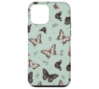 Cute Blue Butterflies Over Sage Green Romantic Aesthetic Case for iPhone 12 mini