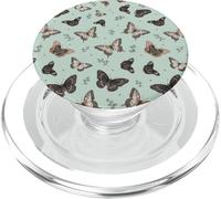 Cute Blue Butterflies Over Sage Green Romantic Aesthetic PopSockets PopGrip for MagSafe