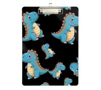 Cute Blue Cartoon Dinosaur Clipboards Decorative Clipboard Letter Size Clipboards with Low Profile Metal Clip for Women Men Office Supplies