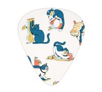 Cute Blue Cat Acoustic GuitarGuitar Picks 12 Pcs, Electric Guitar Essential Thick And Thin Guitar Plectrums Students 0.46 0.96 0.71 Mm