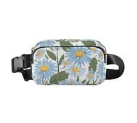 Cute Blue Daisies Flowers Fashionable Crossbody Bag Waist Packs for Women Men Multipurpose Crossbody Passport Bag with Adjustable Strap for Shopping Sports Work