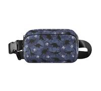Cute Blue Dinosaurs Trendy Fanny Pack Waist Bag for Women Men Teenagers Mini Crossbody Passport Bag with Adjustable Strap for Travel Shopping Running, Cute Blue Dinosaurs, One Size