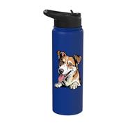 Cute Blue Eye Hand Drawn Illustration Cartoon Goberian Stainless Steel Insulated Water Bottle