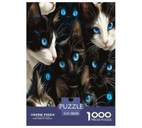Cute Blue Eyed Cat Jigsaw Puzzles Puzzle for Adults Kids. 1000 Pieces Whimsical Challenge Toy Educational Games Home Decoration for Adults& Kids Age 14 Years Up 38x26cm/1000pcs