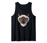 Cute Blue Eyed Female Siamese Cat Face Portrait Design Tank Top