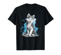 Cute Blue Eyed Husky Puppy Arctic Wolf Fantasy T-Shirt