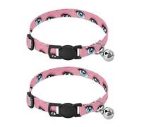 Cute Blue Eyes Easy to Wear Kitten Collars 2 Pack Adjustable Pet Collar