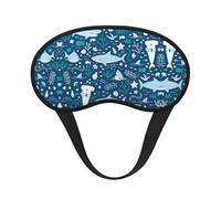 Cute Blue Fish Print Blackout Sleep Mask - Side Sleeper Eye Cover, Soft Comfort, Perfect for Travel, Meditation