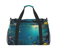 Cute Blue Fish Print Daily essentials Large Capacity Hand Carry Bag for Weekend Getaways style Bags