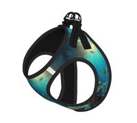 Cute Blue Fish Print Harness Leash Set For Cat Dog, Reflective Adjustable Escape-Proof Vest Lead With Soft Breathable Mesh, For Small Pets And Kitten Puppy