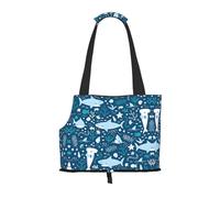 Cute Blue Fish print Puppy Carrier Pets Dogs Dog Walking Bags Carrier Bags for small Dogs and Cat and Rabbit