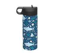 Cute Blue Fish Printing Print 18oz Sports Insulated Kettle Environmental Friendly and Versatile Travel Bottle
