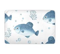 Cute Blue Fishes Extra Large Resuable Changing Pad Covers Waterproof Washable Potty Training Mattress Pad Breathable Bed Liners for Kids Adults Pets 52" L x 34" W