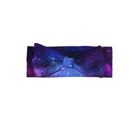 Cute Blue galaxy Print Baby Bow Headband - Delicate & Sensitive for Newborns, Stretchy Nylon Headbands