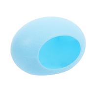 Cute Blue Hamster Hideout Plastic Egg Shape Small Animal Habitat for Dwarf Hamsters Gerbils and Hedgehogs Cozy Nest for Winter Sleeping