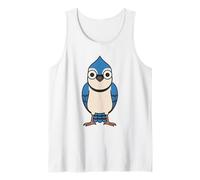 Cute Blue Jay Bird Cartoon Design Tank Top